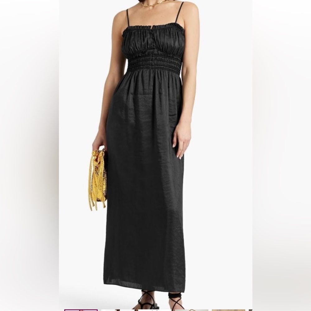 Frame Denim Corded Black Midi Dress